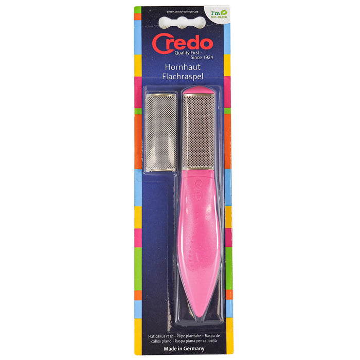 Credo Pop Art Flat Callus Rasp in store packaging