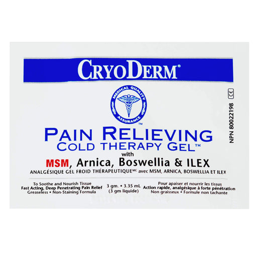Cryoderm pain relieving cold therapy gel sachet