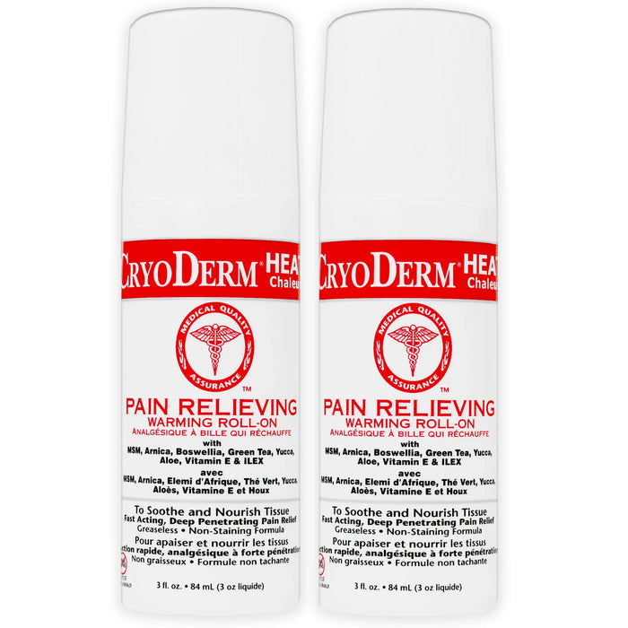 CryoDerm Heat Roll‑On Pain Relief Lotion for RMTs & Physiotherapists — Fast-Acting Topical Analgesic