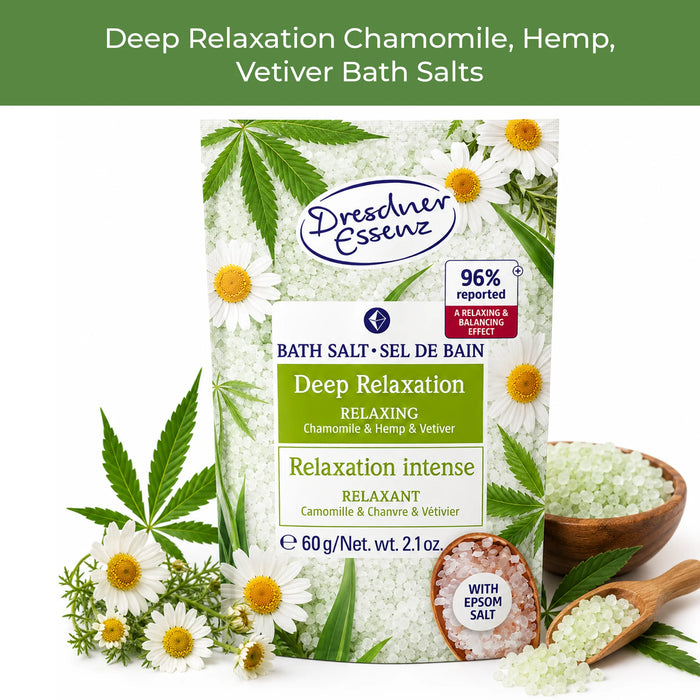 Dresdner Essenz deep relaxation chamomile, hemp and vetiver bath salts thyme and honey for Dresdner bundle 