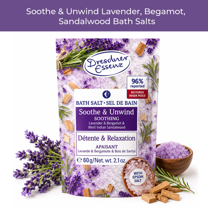 Dresdner Essenz soothe and unwind bath salts lavender, bergamot, sandalwood for Dresdner bundle 