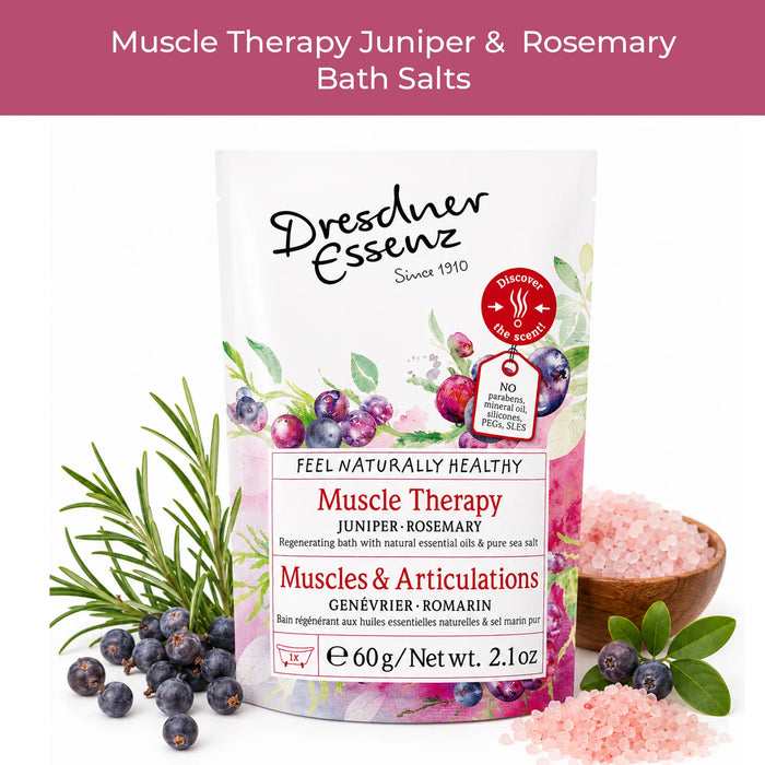 Dresdner Essenz muscle therapy bath salts juniper and rosemary for Dresdner bath salts bundle 
