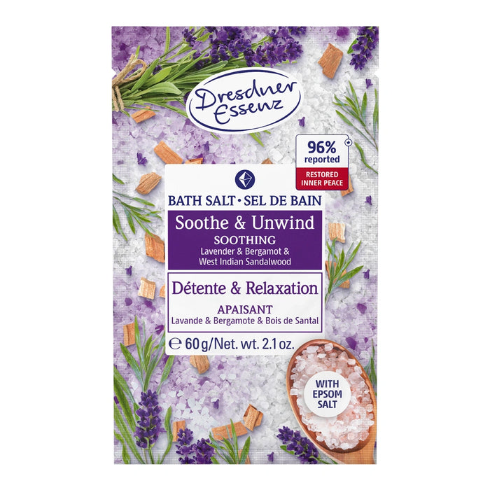 Desdner Essenz Sooth Unwind Lavender Bergamot Bath Salts 60g