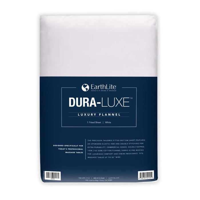 Earthlite Dura-Luxe Flannel Fitted Sheet White