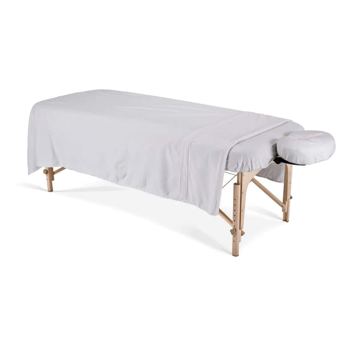 Earthlite Dura-Luxe Flannel Flat Sheets on Table