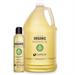 Earthlite Organic Massage Oil with certified organic sunflower and safflower oils in 8 oz bottle and gallon size for professional massage therapists, physiotherapy clinics, and spas