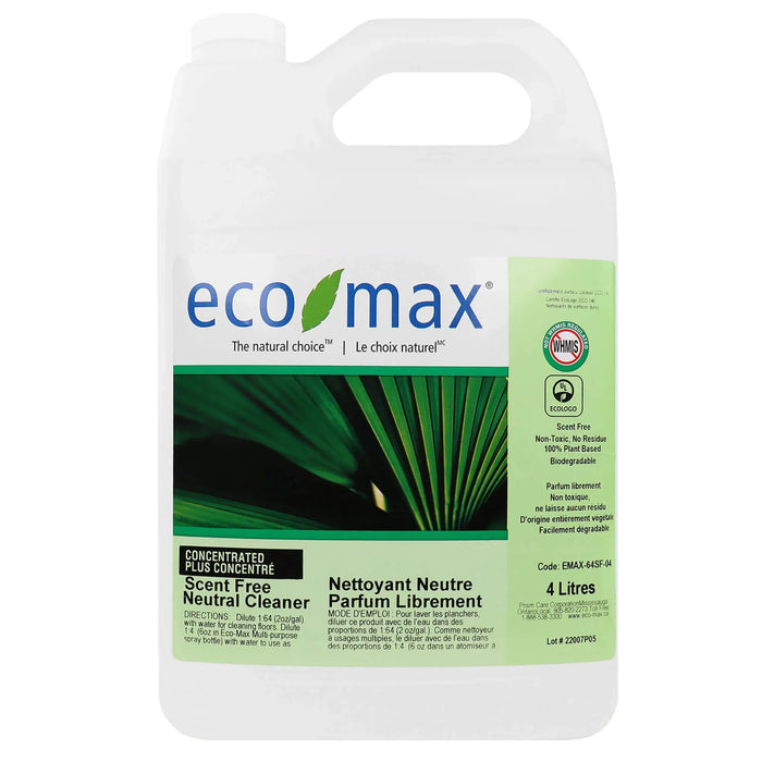 Eco-Max Neutral Cleaner 4L bottle against white background.