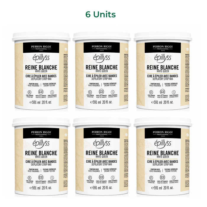 6 units of Epillyss White Queen Lukewarm Depilatory Gel Wax 20 oz