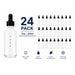 24 Pack of 60ml (2oz) clear glass bottle with glass pipette featuring precise dispensing and secure liquid storage