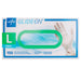 Medline GlideOn vinyl gloves packaging with a glove size L