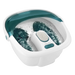 White and teal foot massager with water inside on a white background