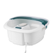 White and teal foot bath massager on a white background