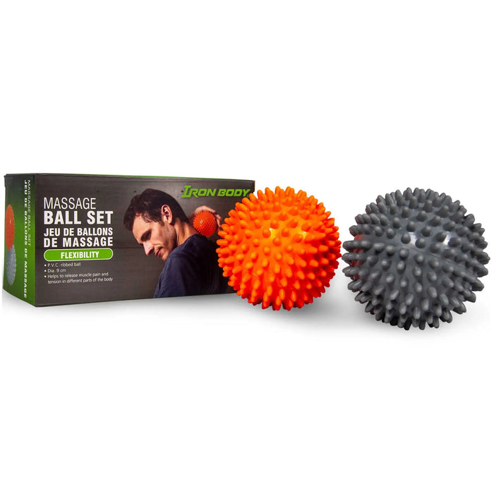 Massage ball set with Iron Body packaging
