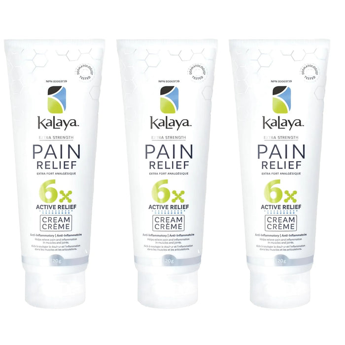 Three bottles of Kalaya Pain Relief Cream 