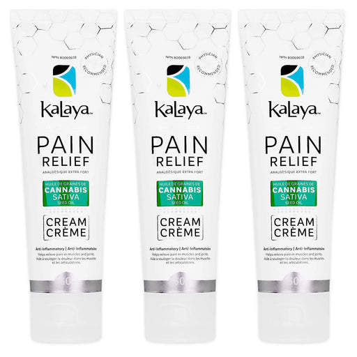 Three 60g tubes of Kalaya Pain Relief Cream 