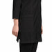 Side view of Modern Lab Coat with Front Zipper black