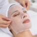 Precut 100% Cotton Gauze Facial Sheet Masks (50pcs) in use 