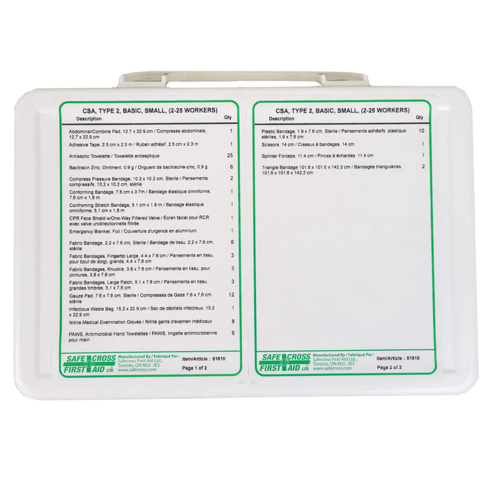 first aid kit csa type 2 back