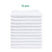 12 piece of Standard face towels in white color made with 100% Terry cotton