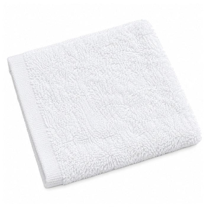 One piece of Standard face towels in white color made with 100% Terry cotton