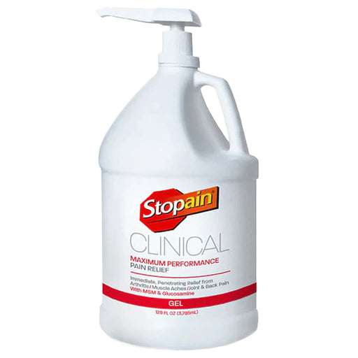 Stopain Clinical Maximum Performance Pain Relief Gel gallon bottle with pump