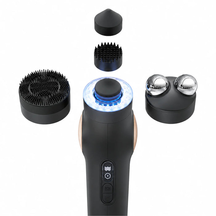 Therabody TheraFace PRO facial device with interchangeable cleansing, massage and microcurrent attachments