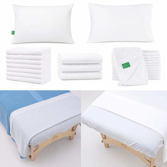 Trillium College Esthetic Student Kit with professional esthetics supplies, treatment linens, towels and essential tools for esthetician training.