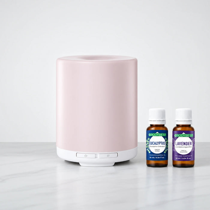 Voyage Ultrasonic Aroma Diffuser with BodyBest Lavender and Eucalyptus essential oils