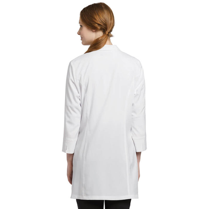 Modern Lab Coat with Front Zipper back of lab coat
