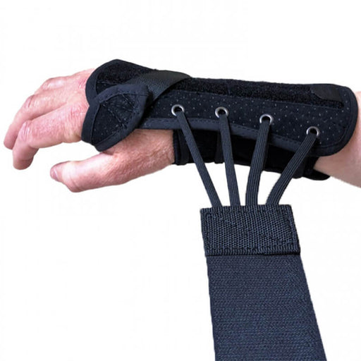 MKO Wrist Brace with Dual Stays tightening the strap