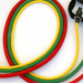 TheraBand Resistance Tubing close up red green yellow