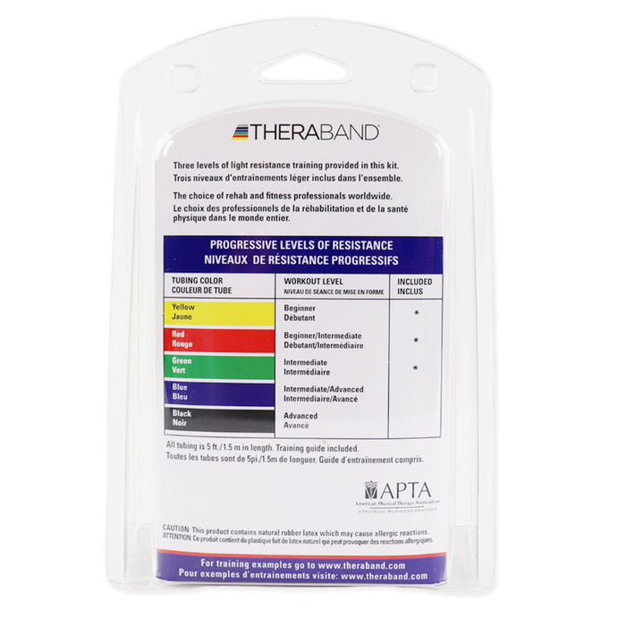 Thera-Band Resistance Tubing Bands Kit (Light) packaging