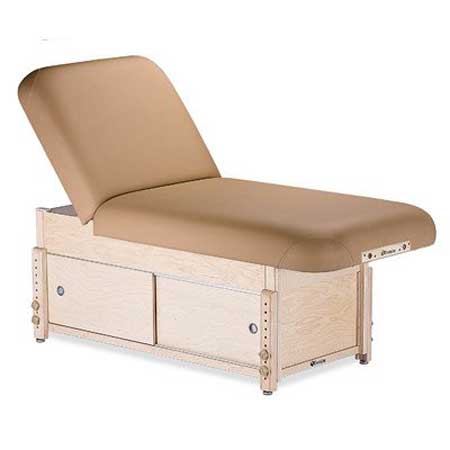 Sedona™ Stationary Manual Tilt Top Spa & Massage Table underneath cabinet