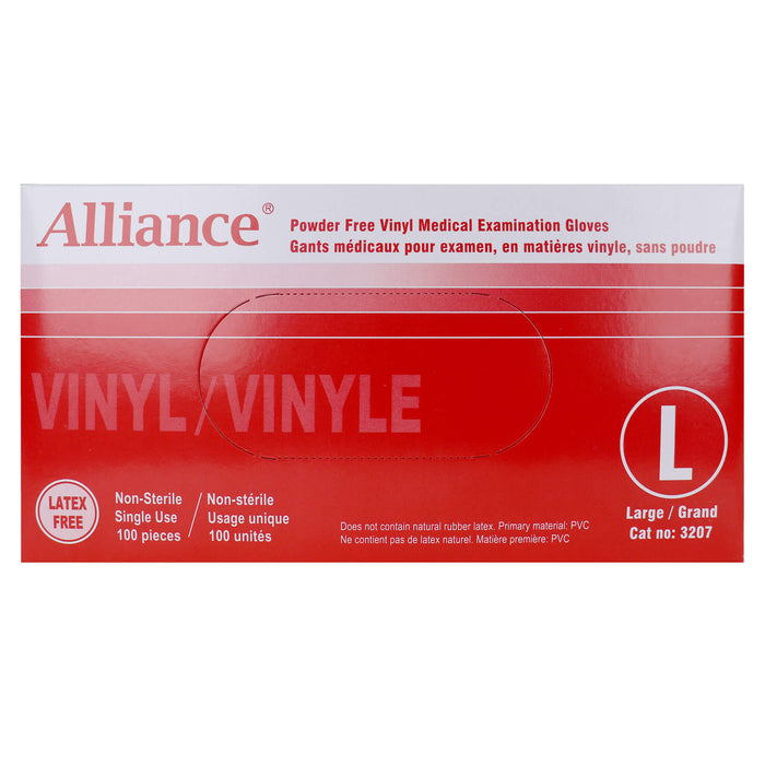 Alliance Vinyl Powder Free Examination Gloves Large