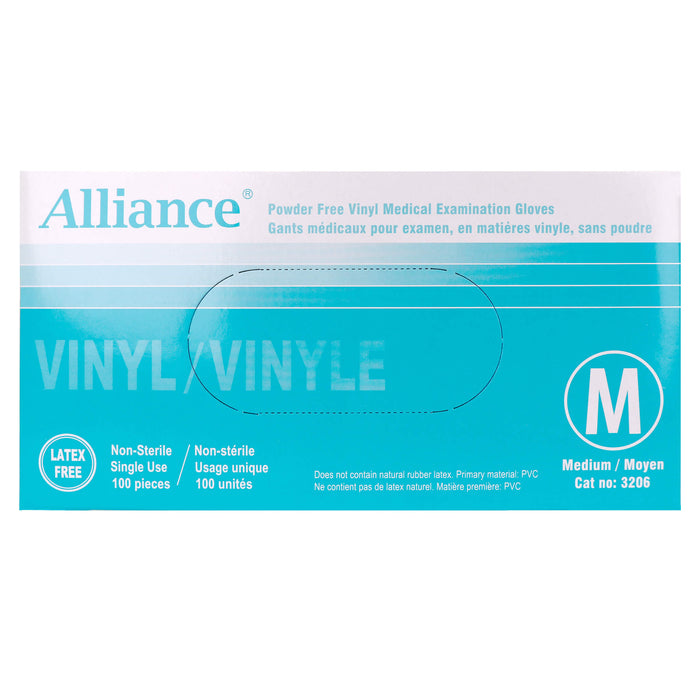 Alliance Vinyl Powder Free Examination Gloves Medium