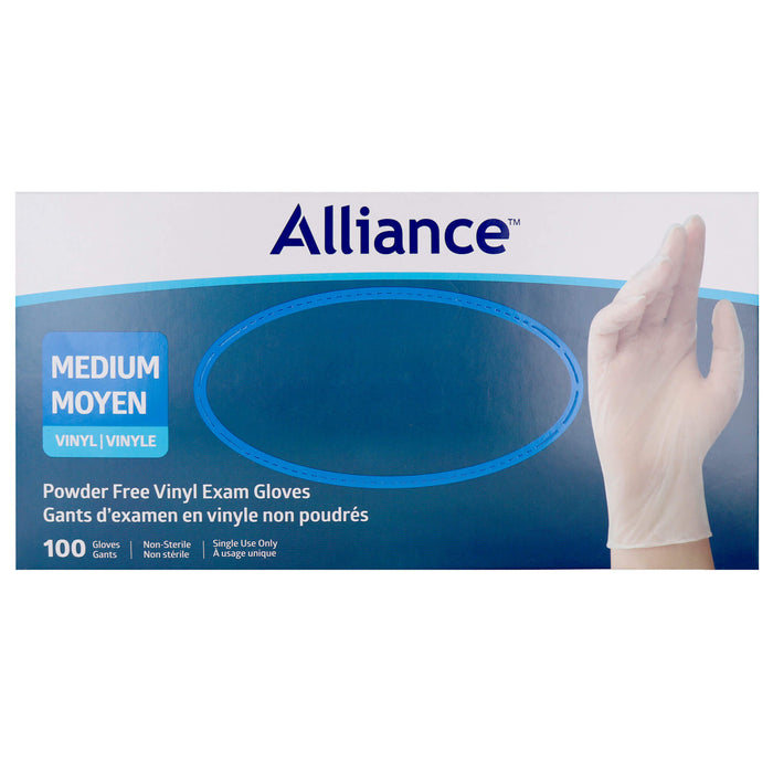 Alliance Vinyl Powder Free Examination Glove Box Medium