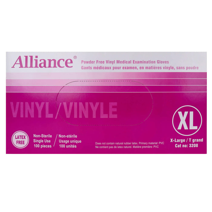 Alliance Vinyl Powder Free Examination Gloves XLarge