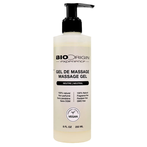 BioOrigin Neutral Massage Gel 8oz bottle with pump