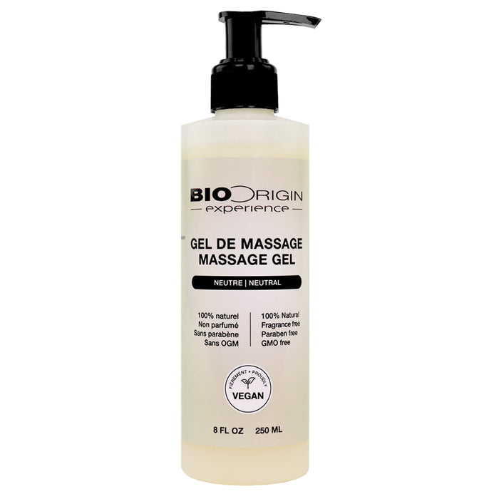 BioOrigin Neutral Massage Gel 8oz bottle with pump