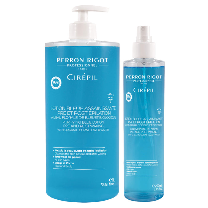 Cirepil Purifying Blue Lotion Pre & Post Depilatory 2 available sizes