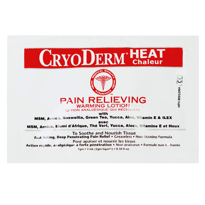 CryoDerm Heat Warming Lotion packet