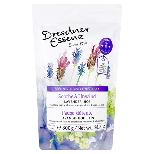 Dresdner Essenz Sooth Unwind Lavender Hop Flower Bath Salts 800g