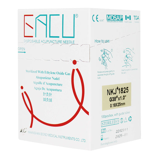 EACU Acupuncture Needle box size 0.18 x 25