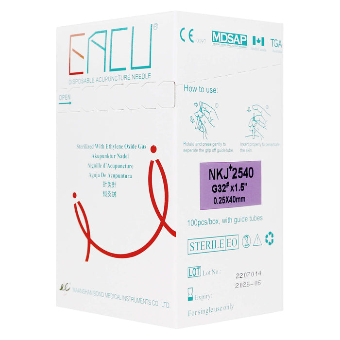 EACU Acupuncture Needle box size 0.25 x 40