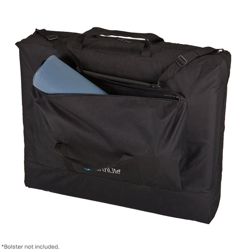 EarthLite Basic Portable Massage Table Carry Case with bolster showing in pocket