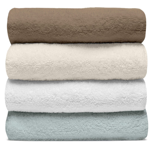 Organic Cotton Bath Towels 30x58" four colours stacked