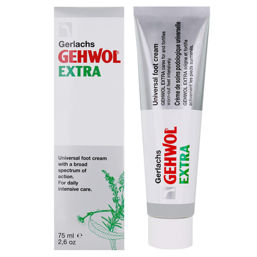 Gehwol Foot Cream Extra 75ml tube beside box 