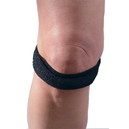 Genu Trac Knee Strap around knee effective for jumpers knee and runners knee