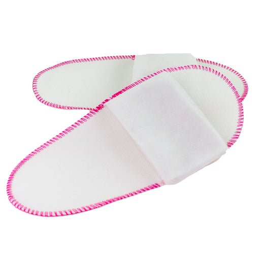 Non Woven Disposable Slippers white with pink trim 