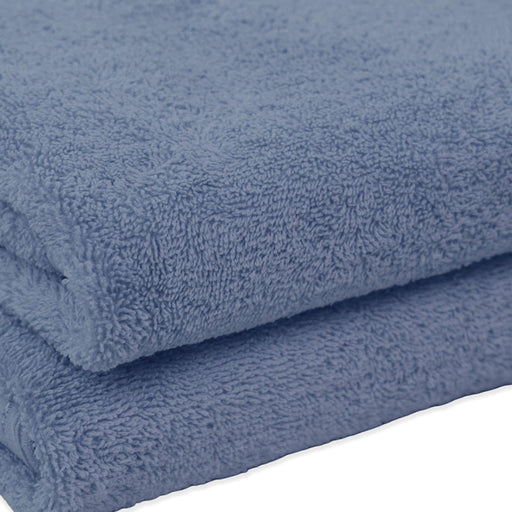 Organic Cotton Hand Towels stacked showing texture color Abyss